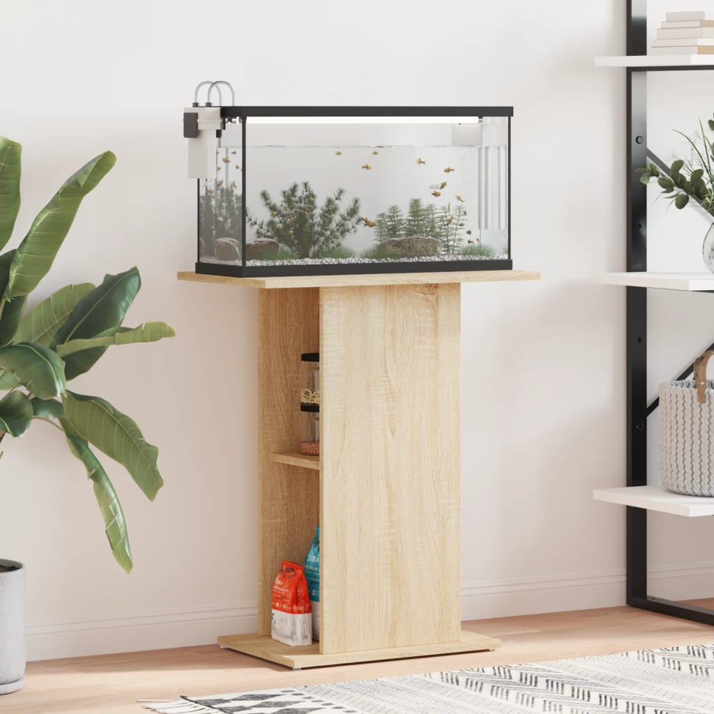 akvariestativ Sonoma eg 60,5x36x72,5 cm konstrueret træ billede
