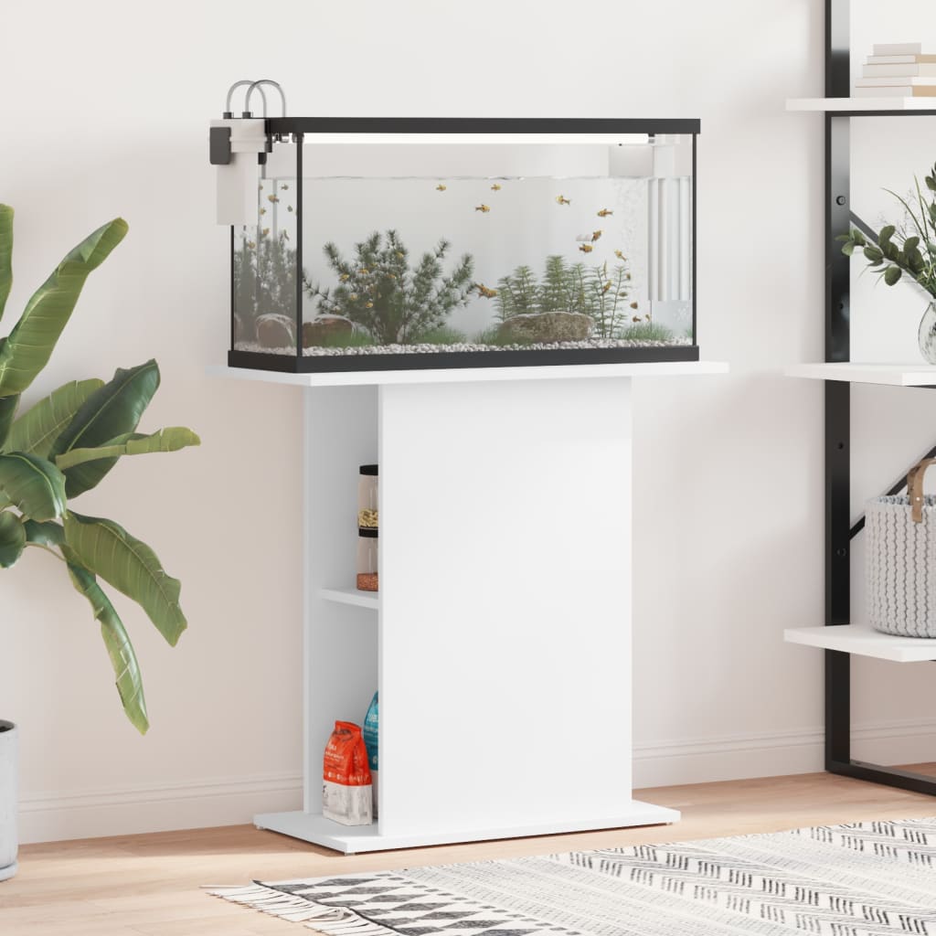 akvariestativ hvid 75x36x72,5 cm konstrueret træ billede