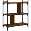 bogreol 76x32x88 cm 3 hylder konstrueret træ brunt eg