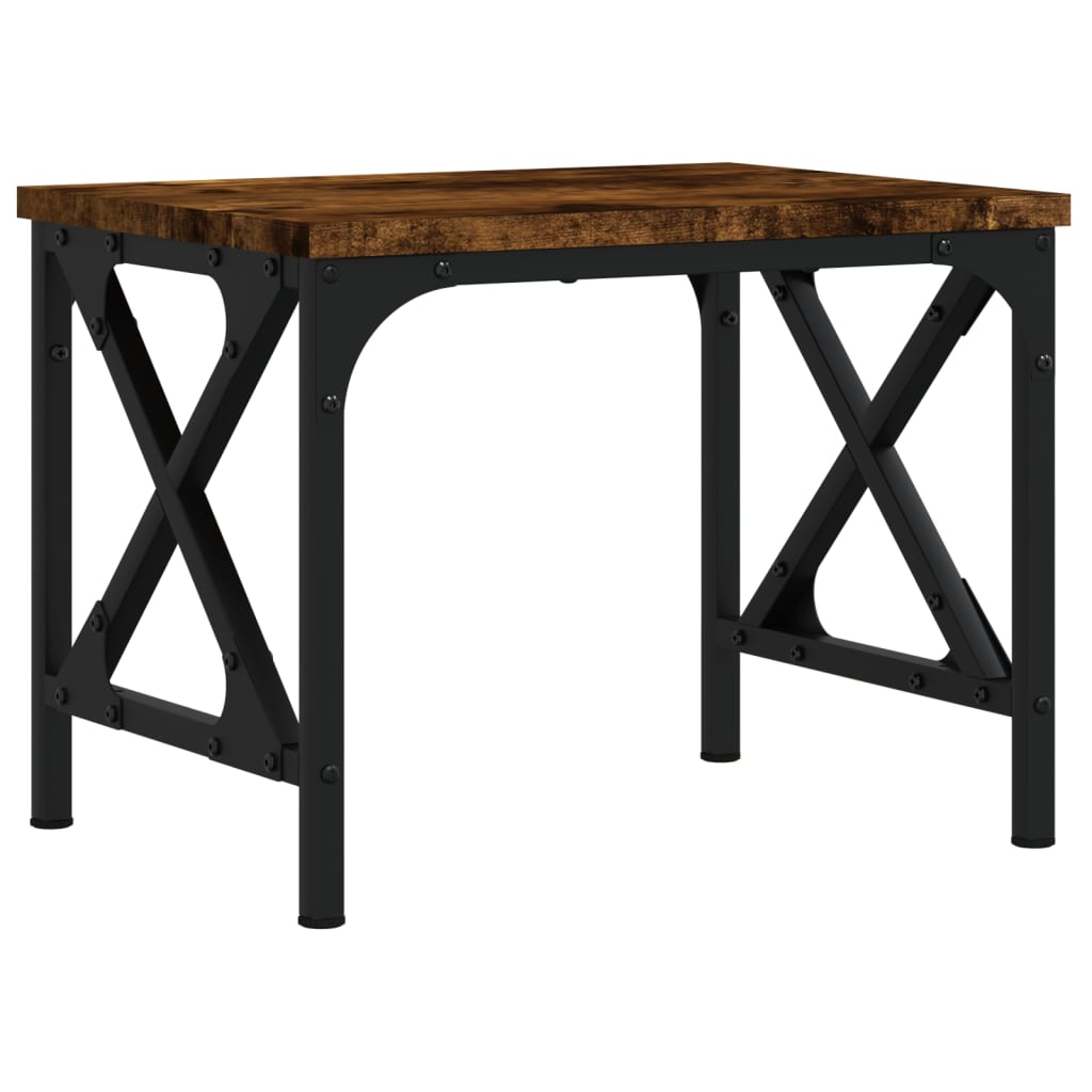 printerstativ 40x30x31 cm konstrueret træ røget egetræ