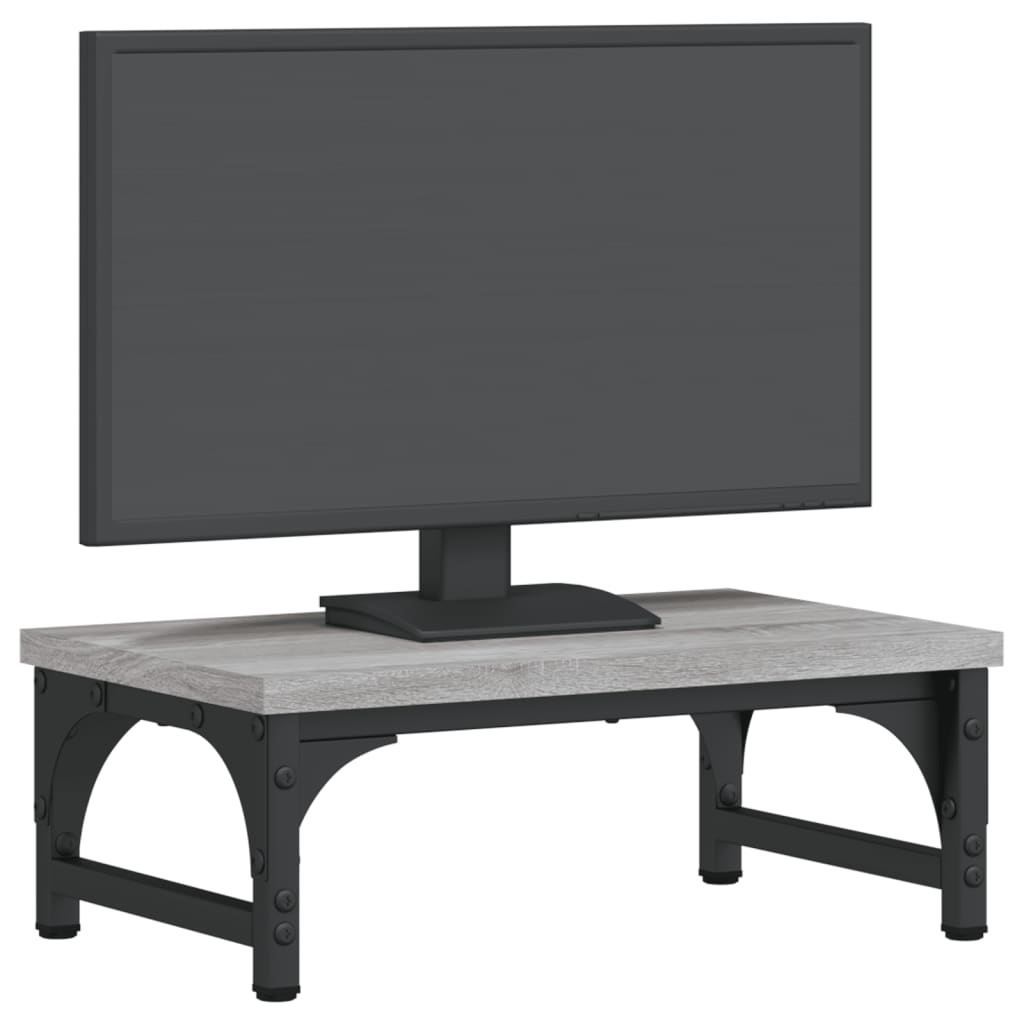 skærmstander 37x23x14 cm konstrueret træ grå sonoma-eg