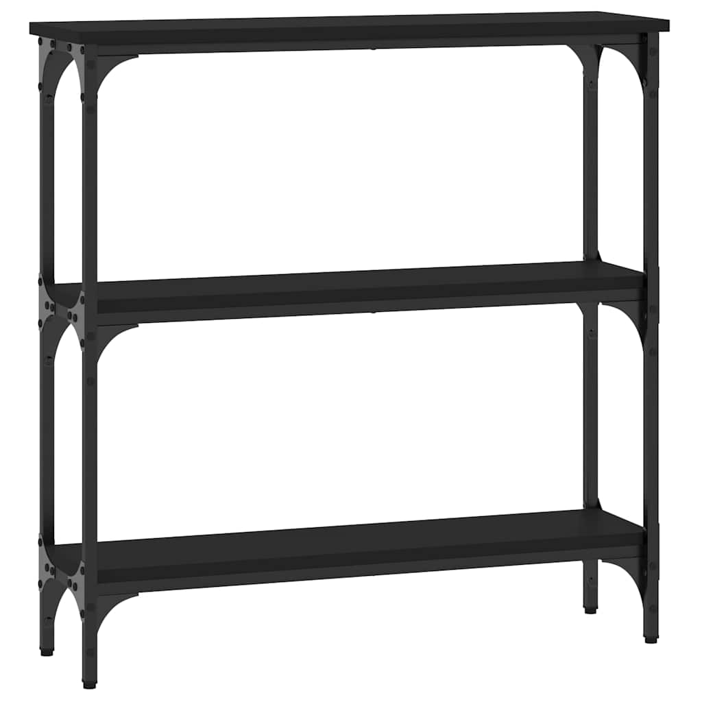 konsolbord 75x22,5x75 cm konstrueret træ sort