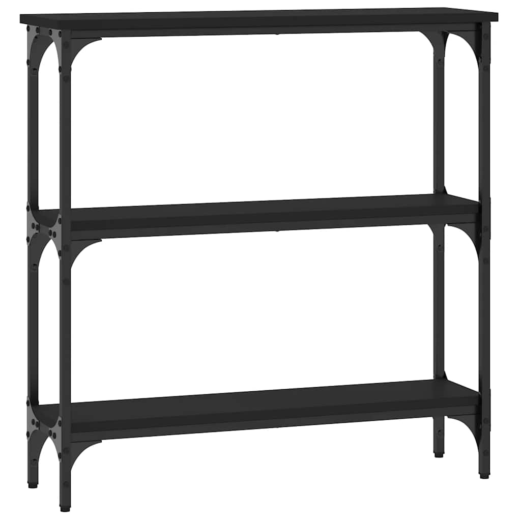 konsolbord 75x22,5x75 cm konstrueret træ sort