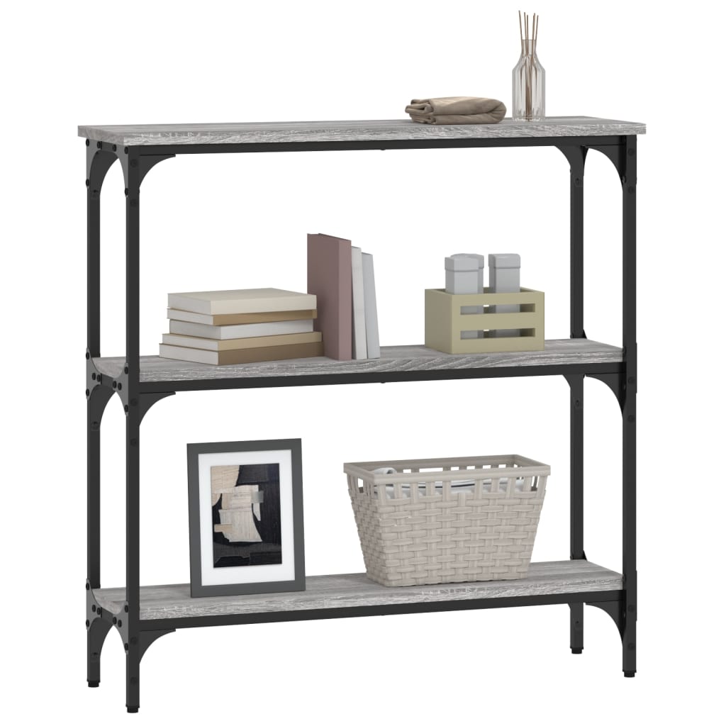 konsolbord 75x22,5x75 cm konstrueret træ grå sonoma-eg