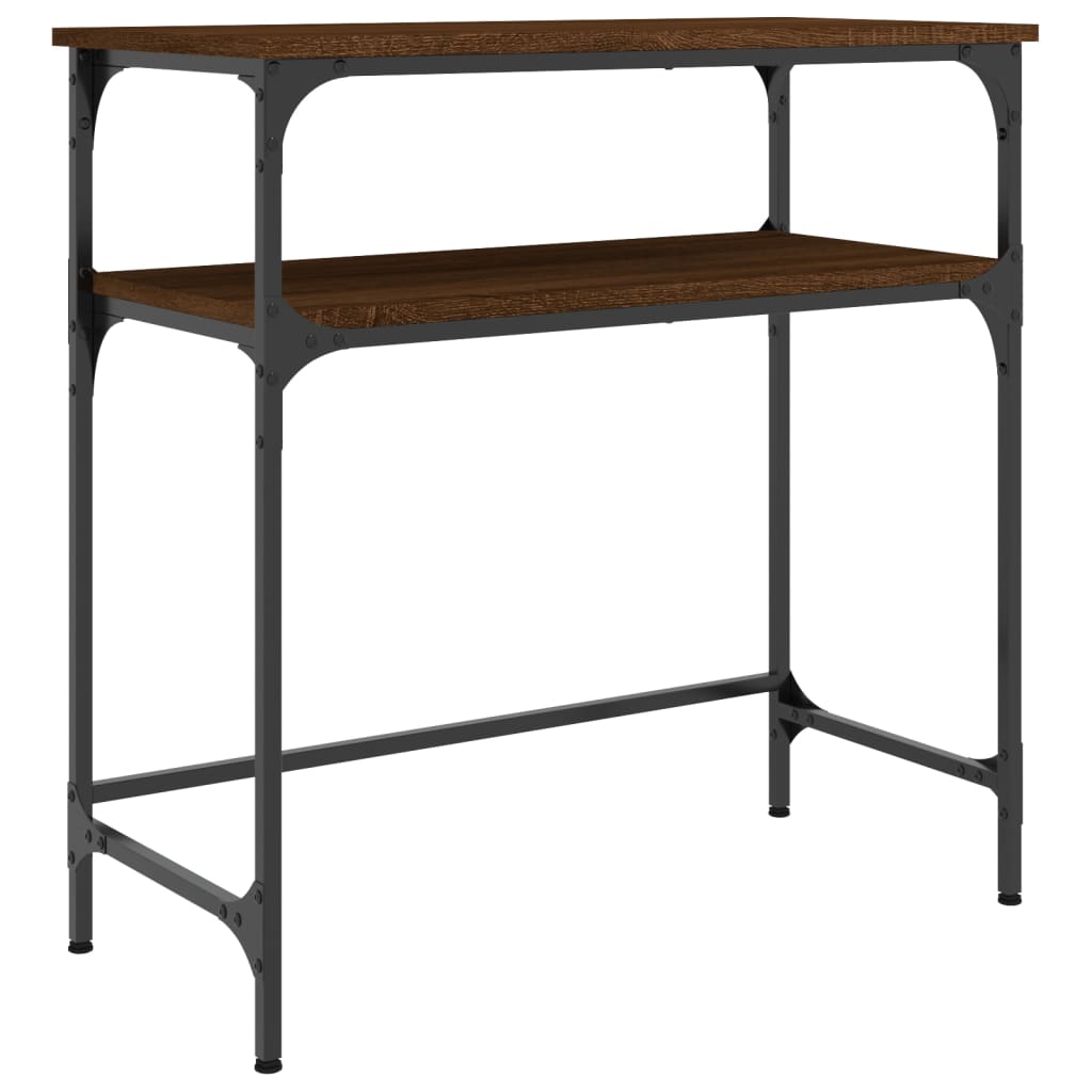 konsolbord 75x35,5x75 cm konstrueret træ brun egetræsfarve