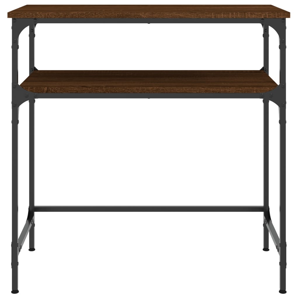konsolbord 75x35,5x75 cm konstrueret træ brun egetræsfarve