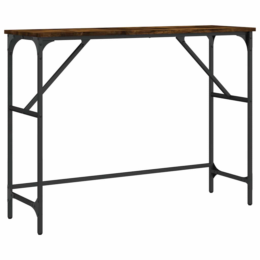 konsolbord 100x32x75 cm konstrueret træ røget egetræsfarve