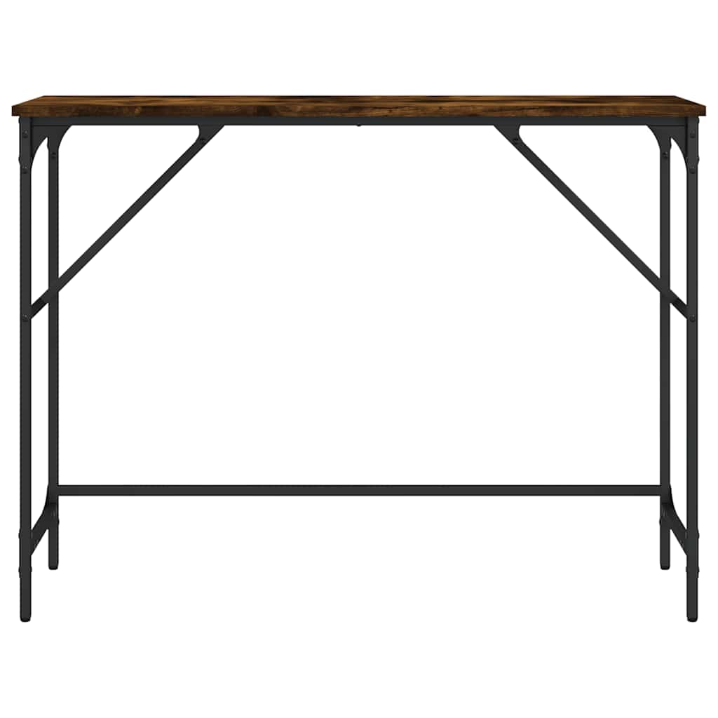 konsolbord 100x32x75 cm konstrueret træ røget egetræsfarve