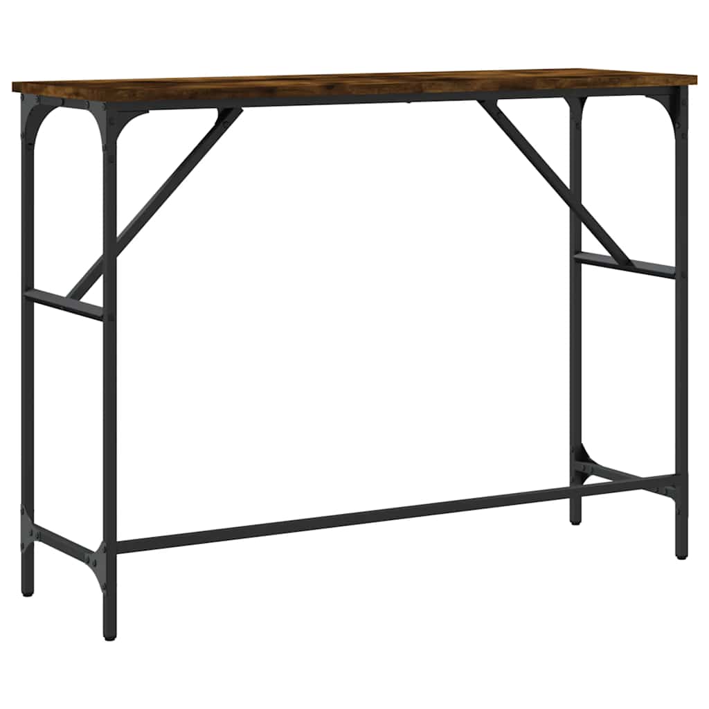 konsolbord 100x32x75 cm konstrueret træ røget egetræsfarve