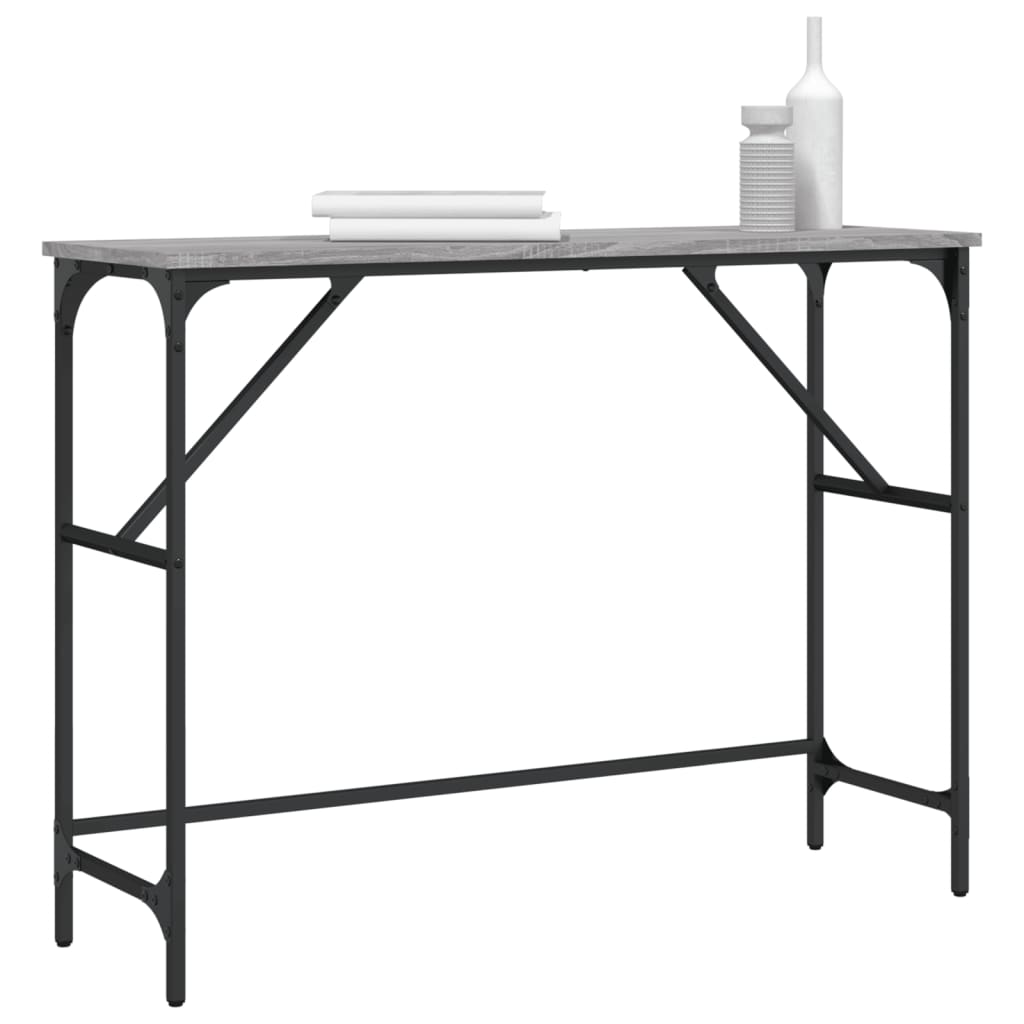konsolbord 100x32x75 cm konstrueret træ grå sonoma-eg