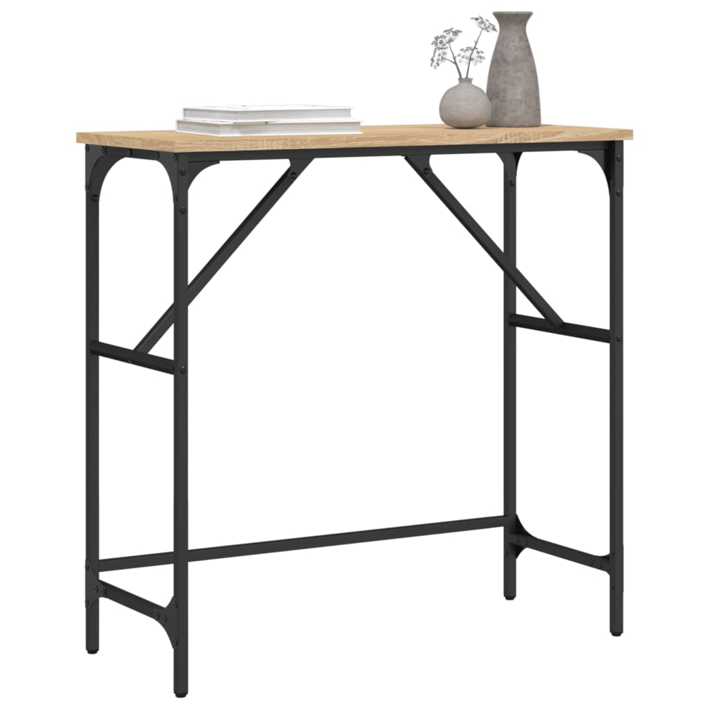konsolbord 75x32x75 cm konstrueret træ sonoma-eg