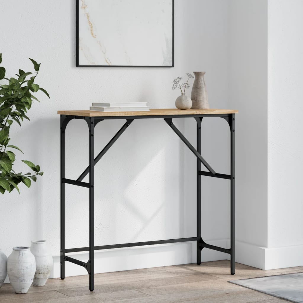 konsolbord 75x32x75 cm konstrueret træ sonoma-eg
