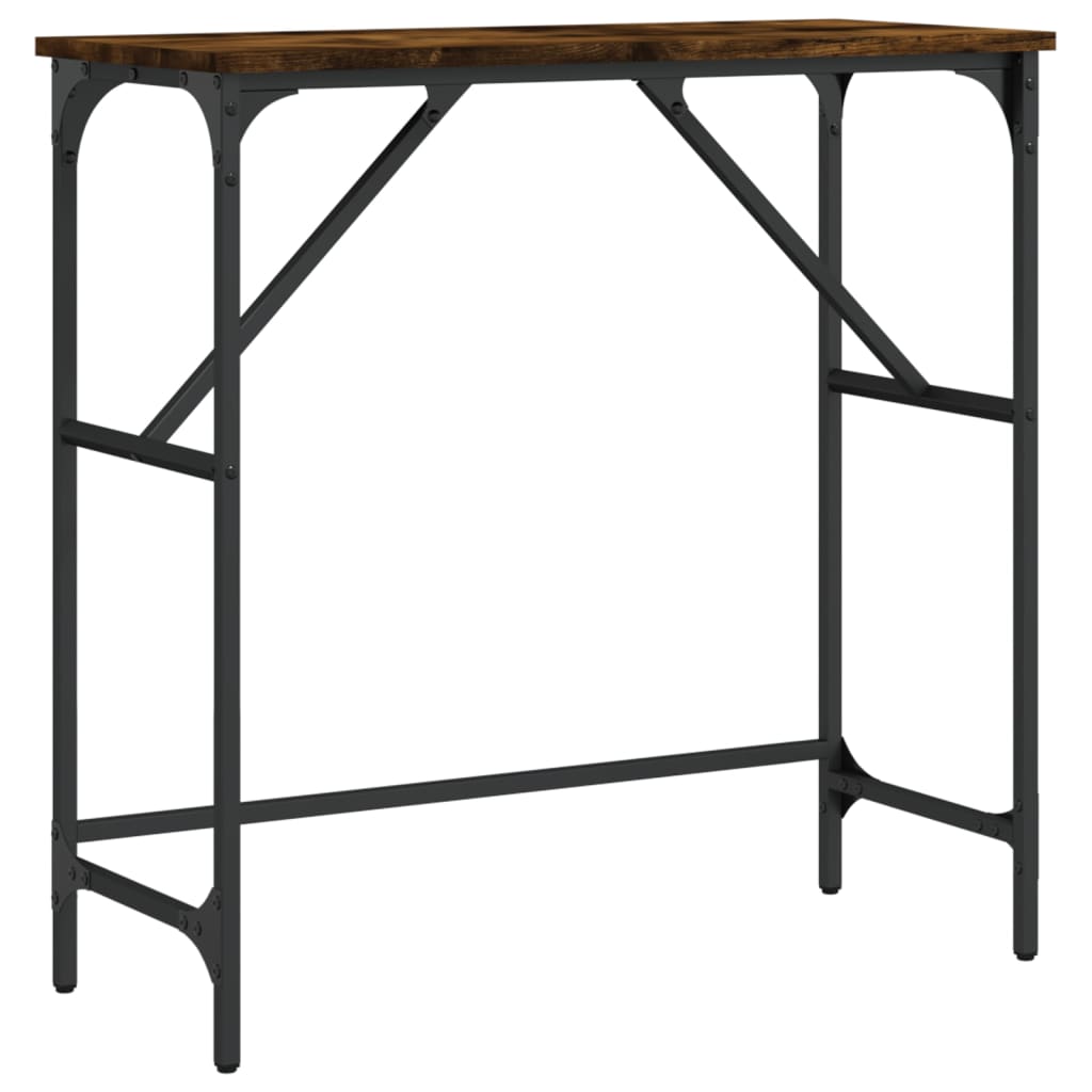 konsolbord 75x32x75 cm konstrueret træ røget egetræsfarve