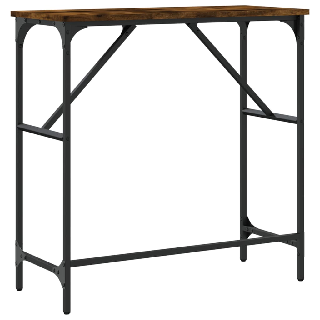 konsolbord 75x32x75 cm konstrueret træ røget egetræsfarve