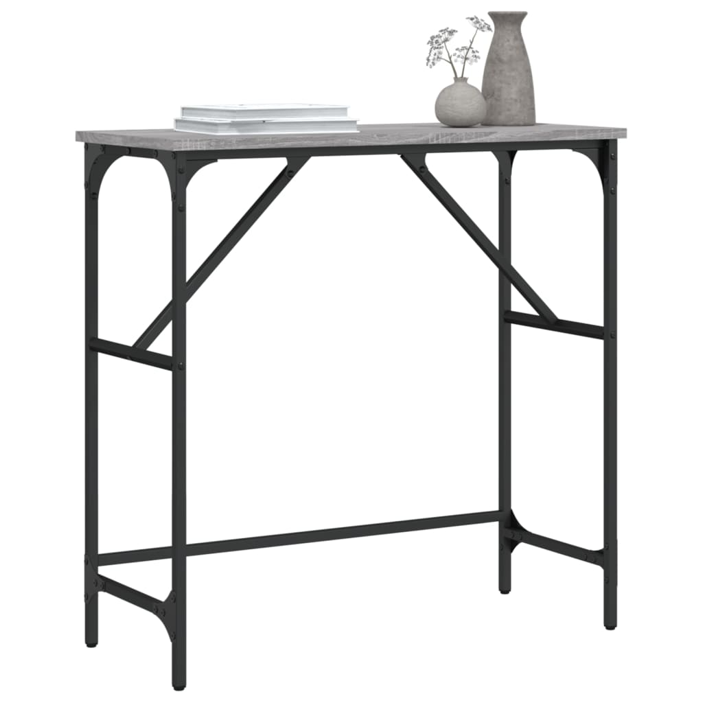 konsolbord 75x32x75 cm konstrueret træ grå sonoma-eg
