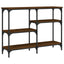 konsolbord 102x29x75 cm konstrueret træ brun egetræ