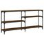 konsolbord 160x29x75 cm konstrueret træ brun egetræ