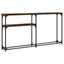 konsolbord 145x22,5x75 cm konstrueret træ røget egetræsfarve