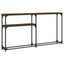 konsolbord 145x22,5x75 cm konstrueret træ brunt egetræ