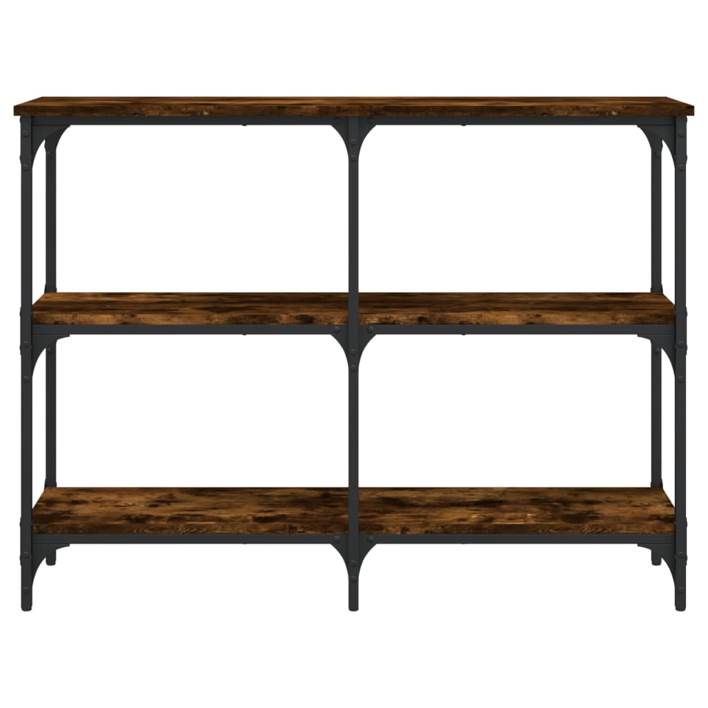 konsolbord 100x29x75 cm konstrueret træ røget egetræsfarve