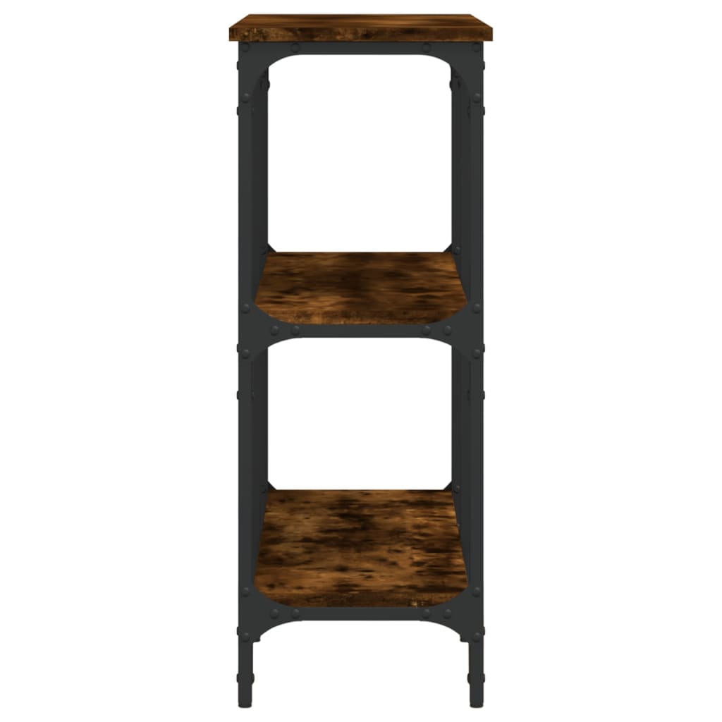 konsolbord 100x29x75 cm konstrueret træ røget egetræsfarve