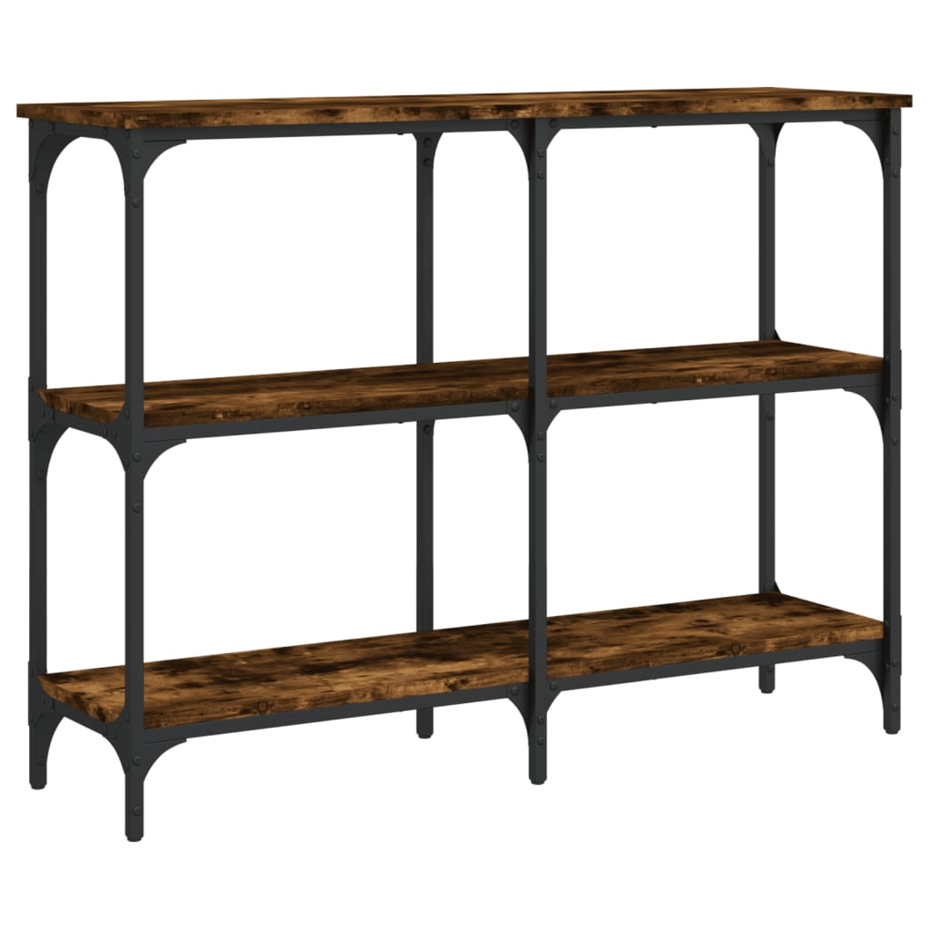 konsolbord 100x29x75 cm konstrueret træ røget egetræsfarve