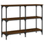 konsolbord 100x29x75 cm konstrueret træ brun egetræ