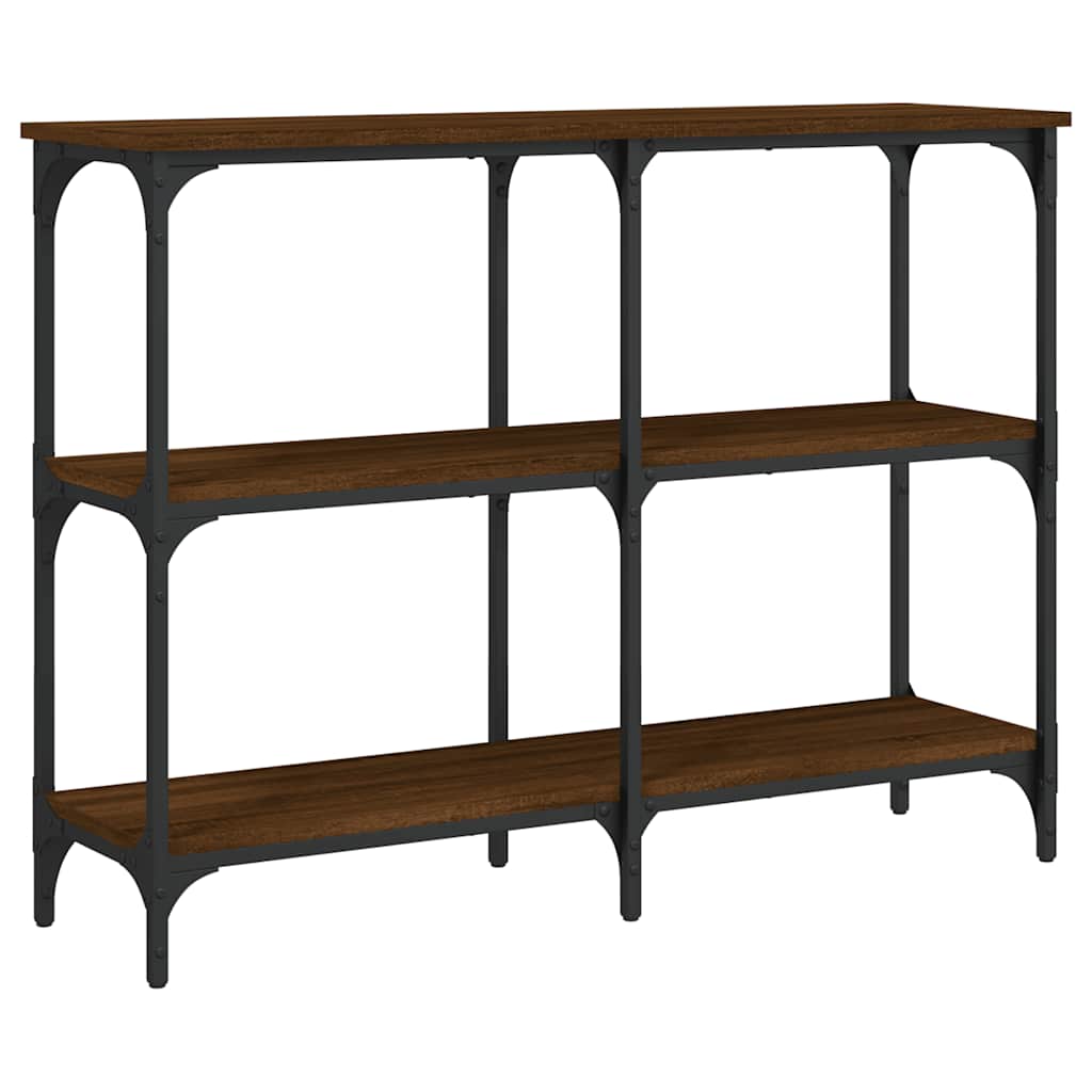 konsolbord 100x29x75 cm konstrueret træ brun egetræ