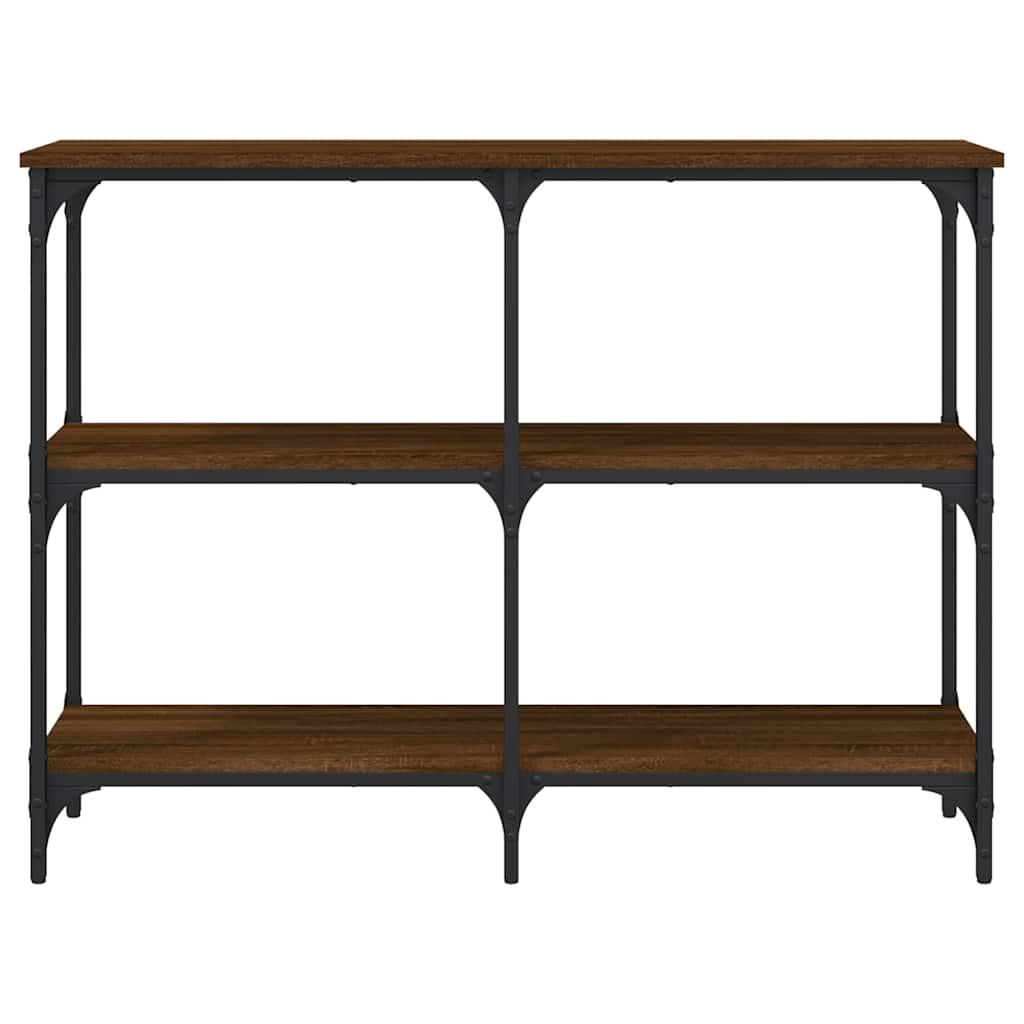 konsolbord 100x29x75 cm konstrueret træ brun egetræ