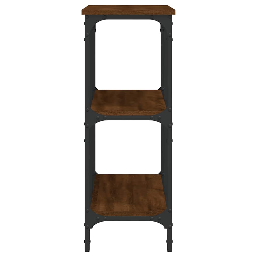konsolbord 100x29x75 cm konstrueret træ brun egetræ