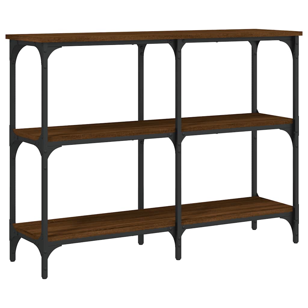 konsolbord 100x29x75 cm konstrueret træ brun egetræ
