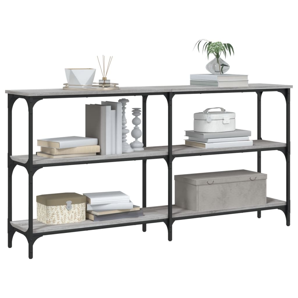 konsolbord 150x29x75 cm konstrueret træ grå sonoma-eg