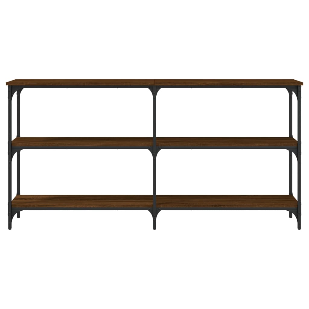 konsolbord 150x29x75 cm konstrueret træ brun egetræ