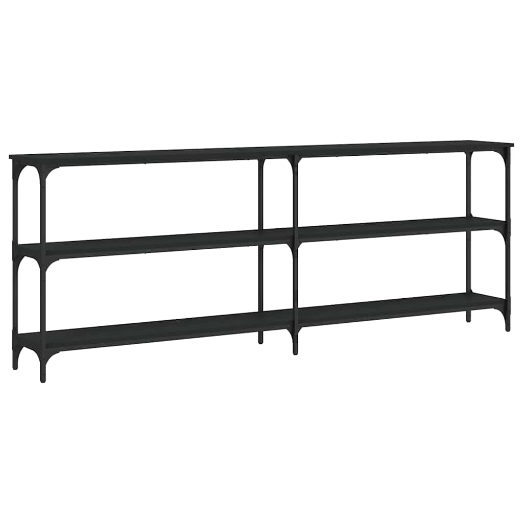 konsolbord 200x29x75 cm konstrueret træ sort