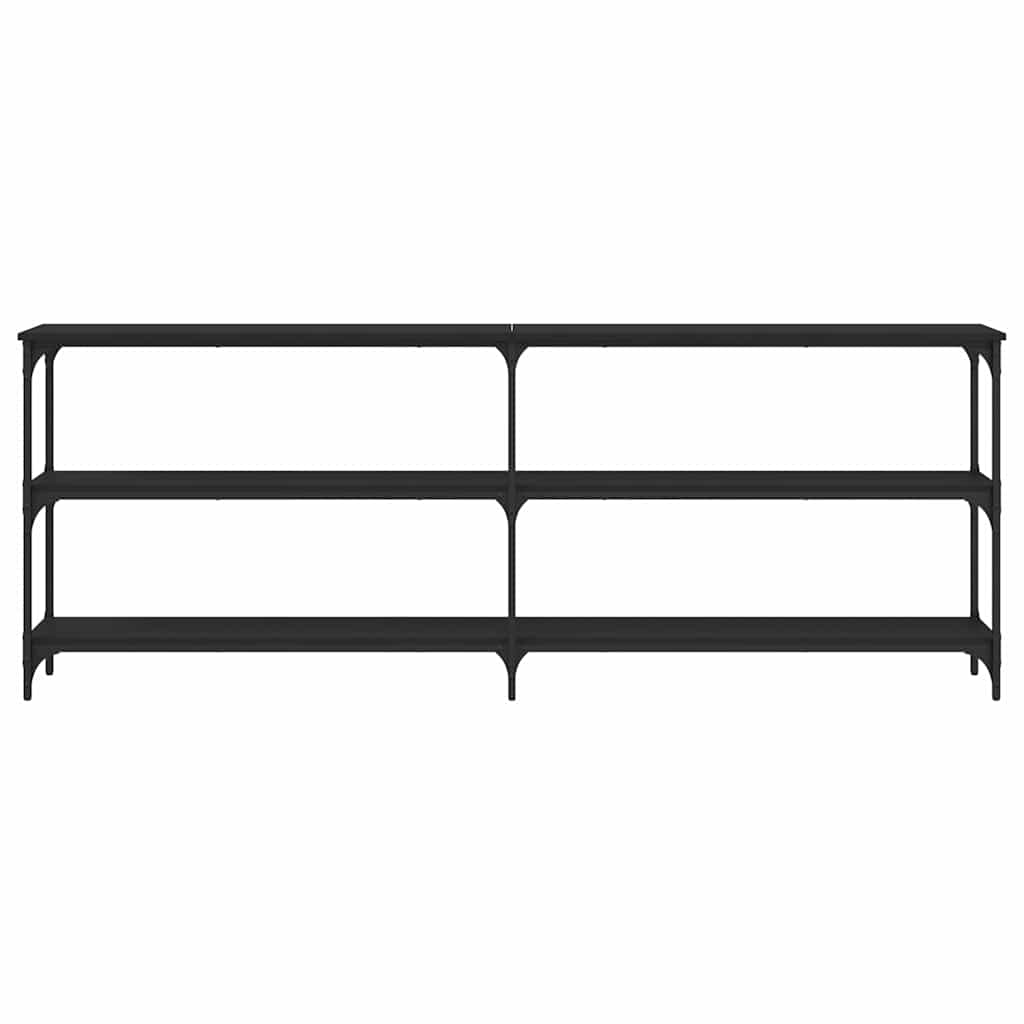 konsolbord 200x29x75 cm konstrueret træ sort