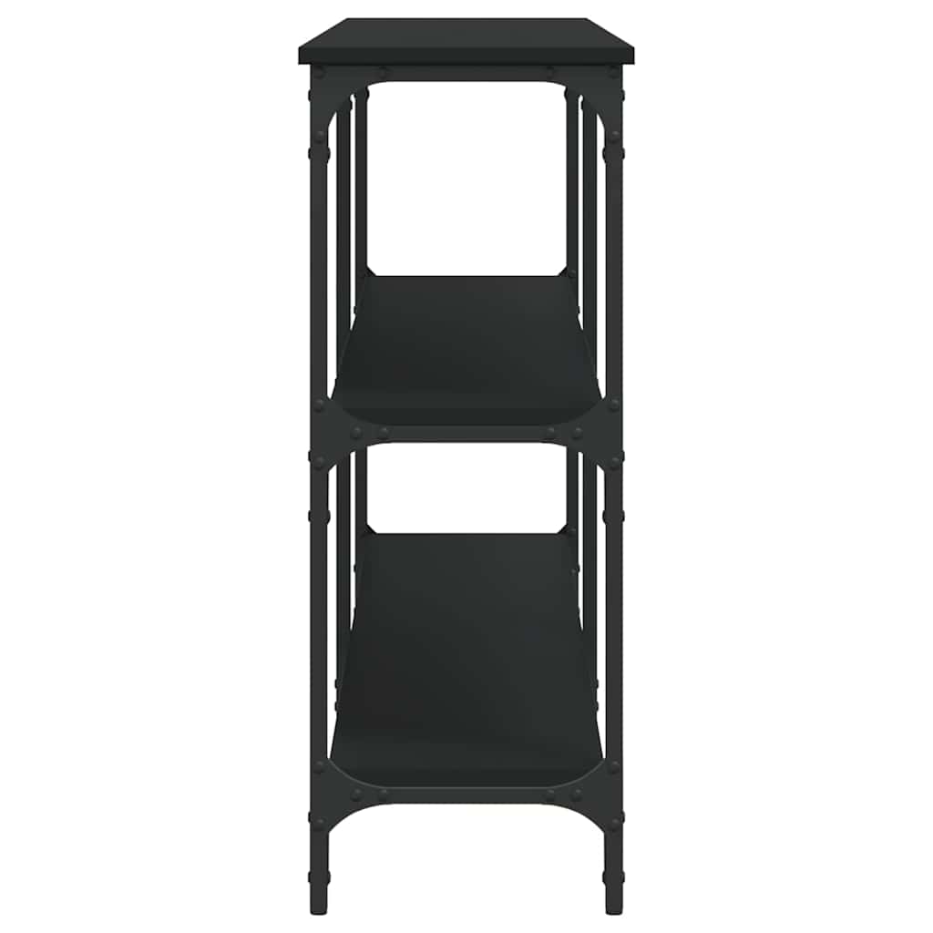konsolbord 200x29x75 cm konstrueret træ sort