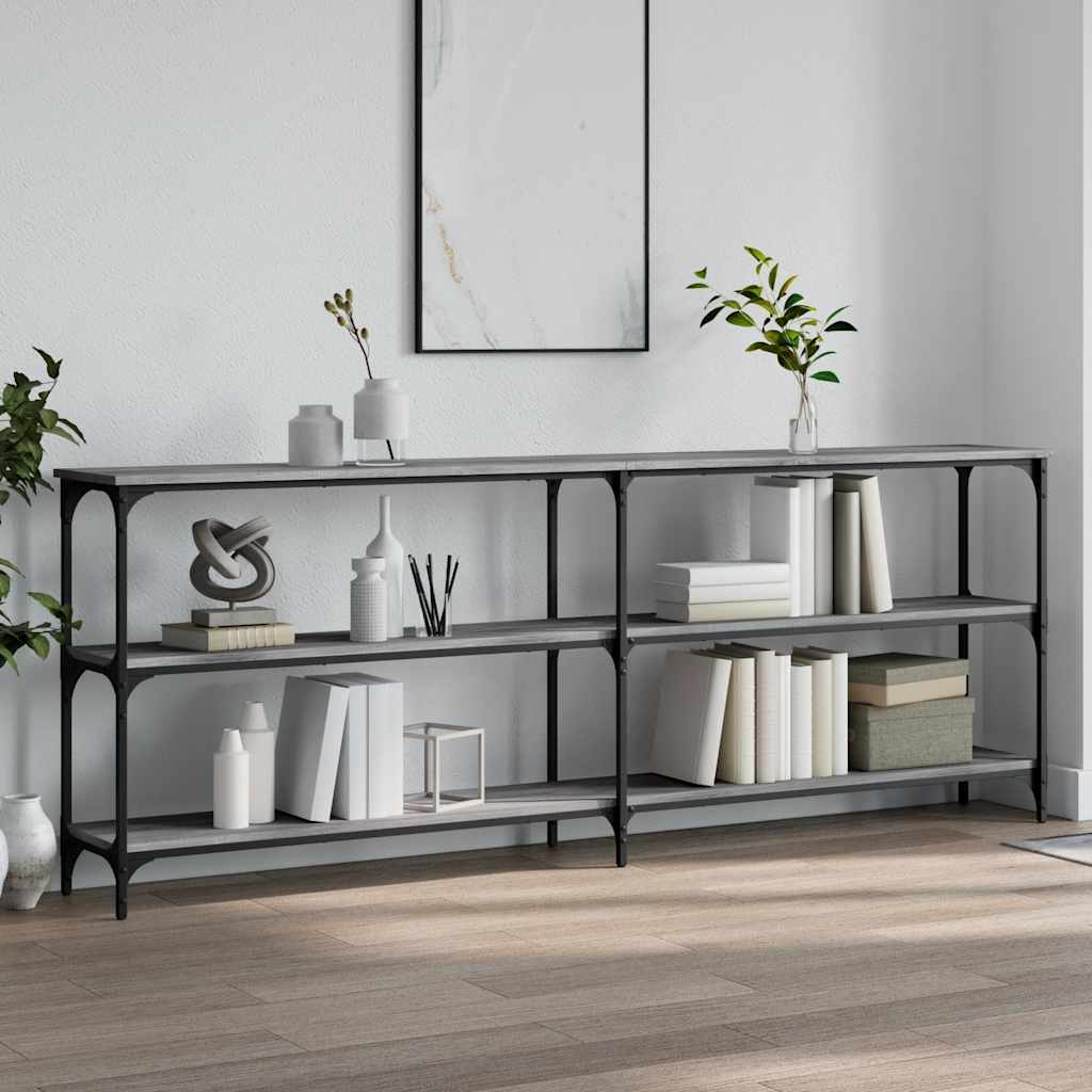 konsolbord 200x29x75 cm konstrueret træ grå sonoma-eg