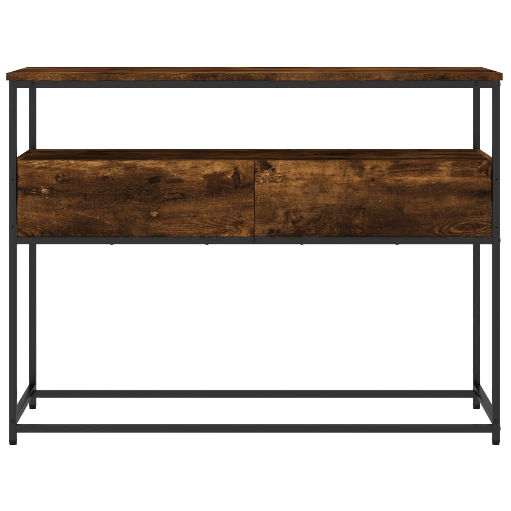 konsolbord 100x40x75 cm konstrueret træ røget egetræsfarve
