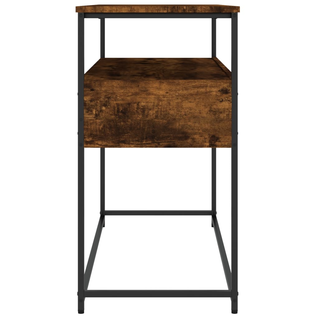 konsolbord 100x40x75 cm konstrueret træ røget egetræsfarve