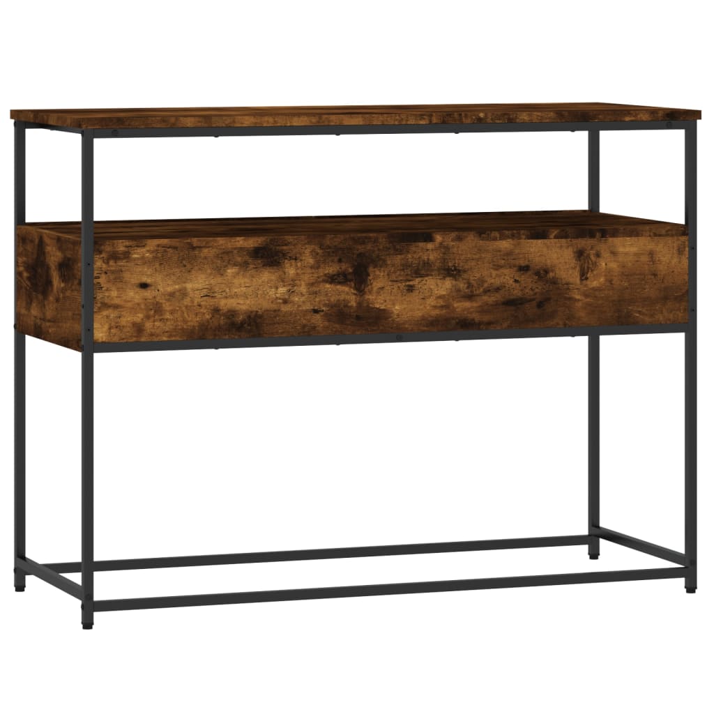 konsolbord 100x40x75 cm konstrueret træ røget egetræsfarve