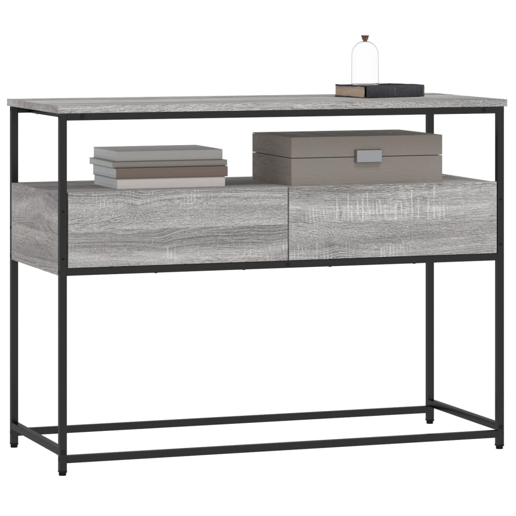 konsolbord 100x40x75 cm konstrueret træ grå sonoma-eg