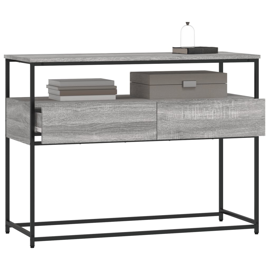 konsolbord 100x40x75 cm konstrueret træ grå sonoma-eg