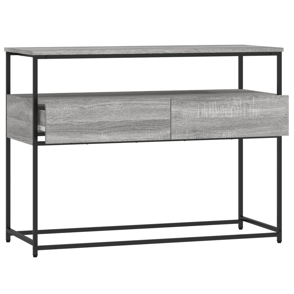 konsolbord 100x40x75 cm konstrueret træ grå sonoma-eg