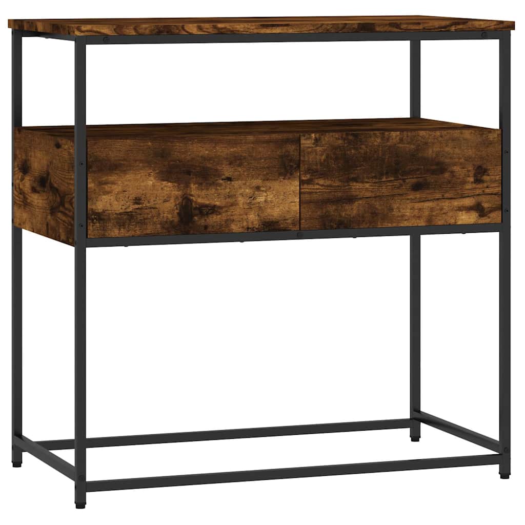 konsolbord 75x40x75 cm konstrueret træ røget egetræsfarve