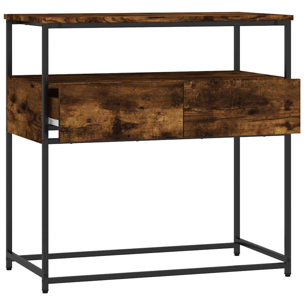 konsolbord 75x40x75 cm konstrueret træ røget egetræsfarve