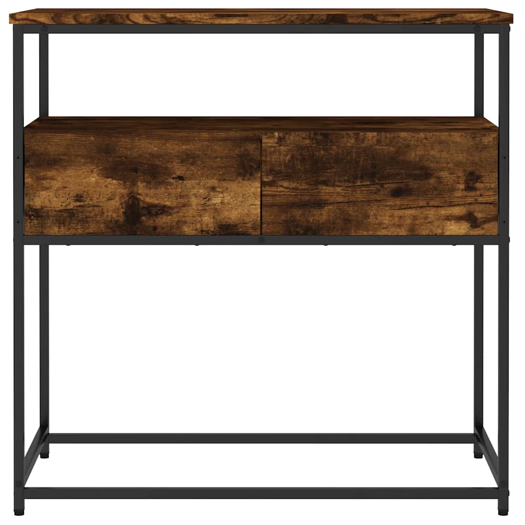 konsolbord 75x40x75 cm konstrueret træ røget egetræsfarve