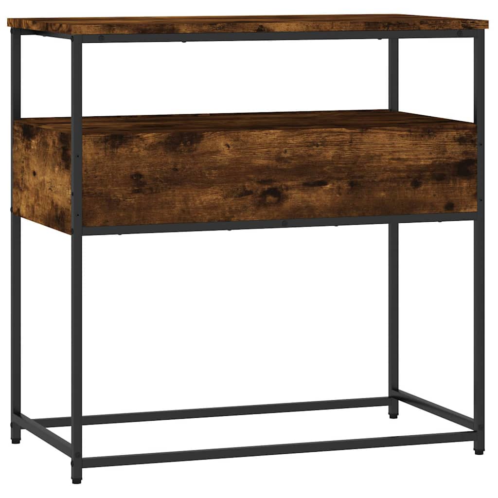 konsolbord 75x40x75 cm konstrueret træ røget egetræsfarve
