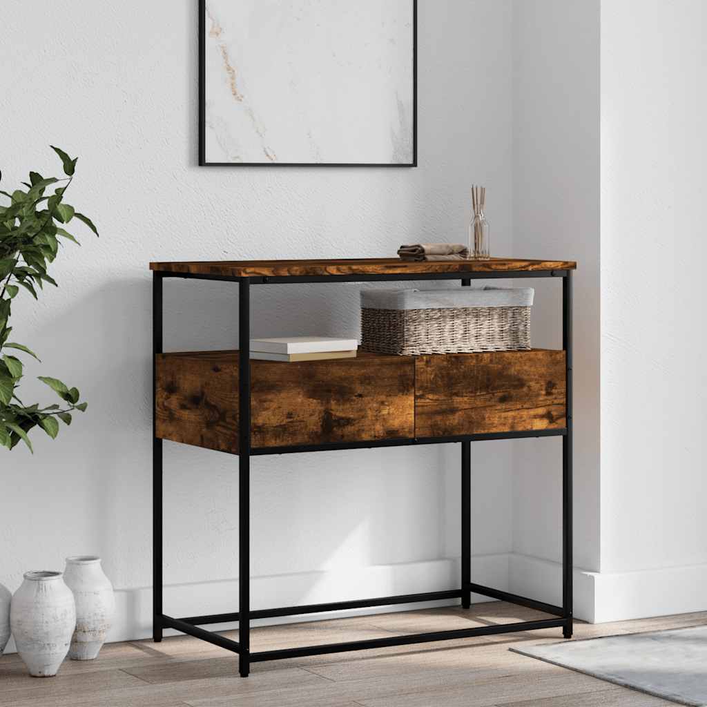 konsolbord 75x40x75 cm konstrueret træ røget egetræsfarve