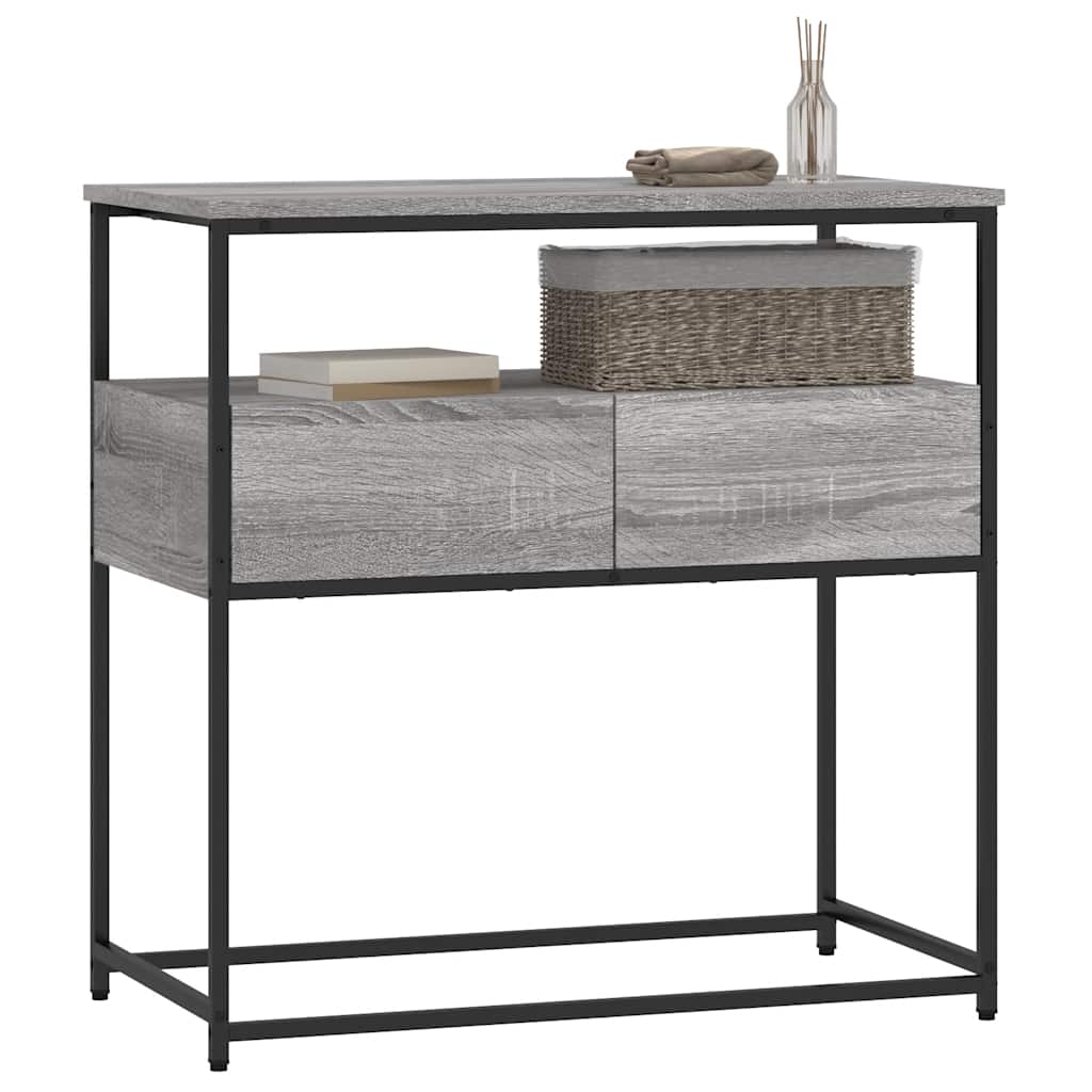 konsolbord 75x40x75 cm konstrueret træ grå sonoma-eg