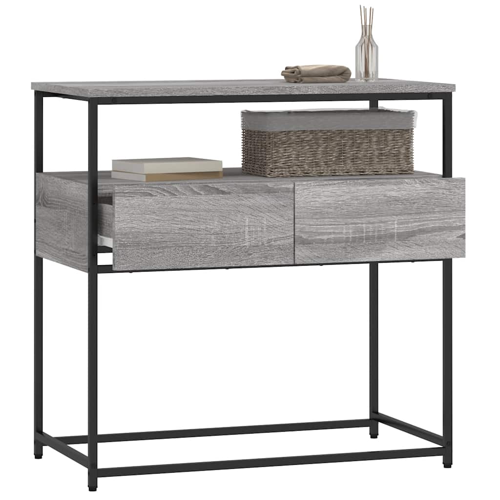 konsolbord 75x40x75 cm konstrueret træ grå sonoma-eg